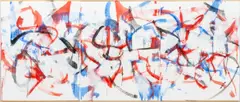 Abstract Composition Triptych in Blue by Robert O'Meara, Oil on Canvas, sold Dec 2025