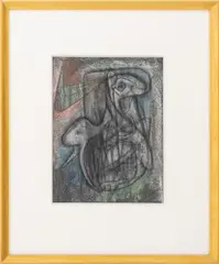 Study #1 by John Heliker, 1947, Mixed Media on Gray Toned Paper, sold Dec 2025