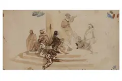 Untitled by Carl Werner, pencil and watercolour on paper, offered Dec 2021