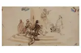 Untitled by Carl Werner, pencil and watercolour on paper, offered Dec 2021