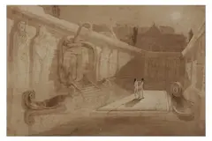 Untitled by James Baker Pyne, ink and brown, offered Dec 2021