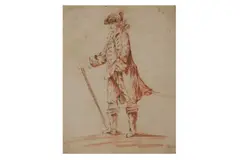 Untitled by Marcellus Laroon, pencil and red, offered Dec 2021