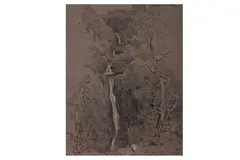 Untitled by Thomas Tudor, charcoal and white, offered Dec 2021