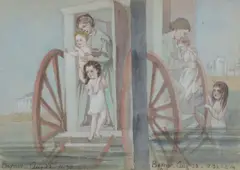 A Set of Six Humorous Scenes of Bognor Comprising: 'Astonishment of Watkins at the bathing place for gentlemen only'; 'Bognor Aug by Caroline Vernon, Watercolour Each:, sold Feb 2018