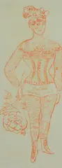 Tattooed Lady Holding a Rose (Not in F by Andy Warhol, Offset lithograph printed in orange, sold Feb 2018