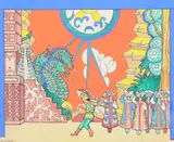 Stage Set & Dancers - Contes Russes by Ethelbert White, print, sold Jan 2018