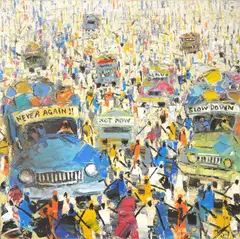 Never Again by Ablade Glover, Oil on canvas, sold Jan 2018