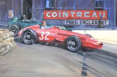 1957 Monaco Grand Prix by Nicholas A. Watts, Watercolour and gouache, sold Jan 2018
