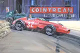 1957 Monaco Grand Prix by Nicholas A. Watts, Watercolour and gouache, sold Jan 2018