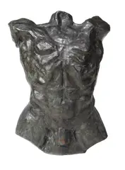 A patinated bronze male torso by Hubert Yencesse, bronze, sold Jan 2018