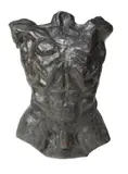 A patinated bronze male torso by Hubert Yencesse, bronze, sold Jan 2018