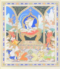 An Enthroned Queen by Paul Mak, 1965, gouache on paper, sold Jan 2018