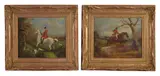 Equestrian oils Oil by J. Wheeler, Oil on canvas, a pair Both signed, lower right Each, sold Dec 2017