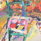 Chair on carpet by Pauline Vincent, Oil on canvas, offered Dec 2017