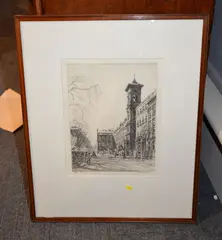 Soho Square Drypoint etching Signed and titled in by Francis Dodd, Drypoint etching, offered Dec 2017