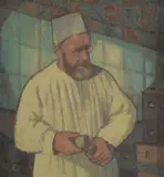 A Portrait of Eric Gill Oil by Robert Russell, Oil on canvas, offered Dec 2017