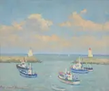 Port Haloguen by Hugh Boycott-Brown, Oil on board, offered Dec 2017