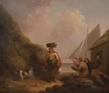 Coastal scene with fishermen Oil by George Morland, Oil on canvas, sold Nov 2017