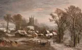 Whiston, Northamptoshire Oil on canvas Signed, titled and dated 1878 verso 87 x 143cm (34 1/4 x 50in.) by Charles Leaver, 1878, Oil on canvas, offered Nov 2017