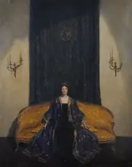 The Yellow Sofa Oil by John Mansfield Crealock, 1912, Oil on canvas, sold Nov 2017