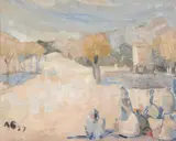 Fountain of the Spahis Oil by Anthony Gross, Oil on canvas, sold Nov 2017