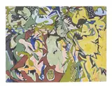 Landscape through leaves Oil by Anthony Gross, Oil on canvas, sold Nov 2017