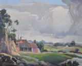 Dorset landscape Oil by Walter James Steggles, Oil on board, sold Nov 2017