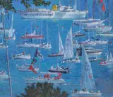 The Gathering by Michael Vaughan, Mixed media on canvas-board, offered Nov 2017