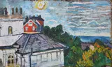 Sunset over Hastings Oil by John Bratby, Oil on canvas, sold Nov 2017