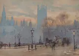 Westminster by Herbert Marshall, 1891, Watercolour heightened with white Both signed lower left, one dated, sold Nov 2017