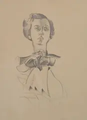 Mrs Desmond Harmsworth Pencil on paper Signed and dated 1932 by Wyndham Lewis, 1932, Pencil on paper, sold Nov 2017