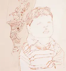 Untitled by Andy Warhol, Ink and collage on strathmore paper Overall, sold Nov 2017