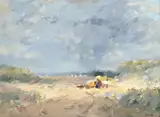 Among the dunes Oil by John Birman, Oil on board, sold Nov 2017