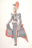 Officer of the French Lancers, c.1830 Watercolour over pencil Signed Eugene Lami, lower right 24 x 16cm (9 ¼ in by Eugène Lami, Watercolour over pencil, offered Nov 2017