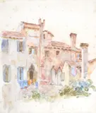Houses near the Frari by Helen Allingham, Watercolour and bodycolour, sold Nov 2017