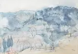 Approach to St by Vivian Forbes, Watercolour, pen and ink, sold Nov 2017