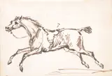A galloping horse Pencil and ink 10 by Henrietta-Elizabeth Williams Wynn, Pencil and ink, sold Nov 2017