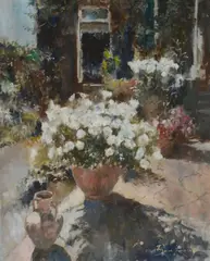 A Sunlit Corner Oil by Bruce Yardley, Oil on canvas, sold Oct 2017