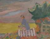 Sitting Nude Oil by Henryk Gotlib, Oil on canvas, sold Oct 2017