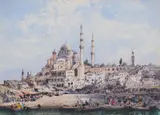 Constantinople Watercolour by Gabriele Carelli, Watercolour, ink and pencil, offered Oct 2017