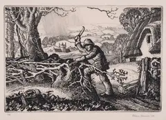 The Hedger Etching, 1928 Signed and dated ( and numbered VIII , in pencil 10 x 15cm (3 7/8 x 5 7/8in.) Robin Tanner (1904 by Robin Tanner, Etching, sold Oct 2017