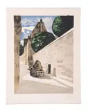 Rue Ferrou Lithograph printed in colours, 1974 Signed with initials in pencil, from the edition of 99 Sheet 66 x 50cm (26 x 19 5/8in.) Unframed by Man Ray, Lithograph printed in colours, sold Oct 2017