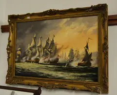 The Battle of Havana Oil by John Bentham-Dinsdale, Oil on canvas, sold Oct 2017