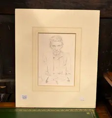 Portrait of man Pencil Signed by Roy Petley, Pencil, offered Oct 2017
