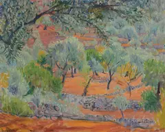 Olive Grove by Frederick Gore, Oil on canvas, sold Oct 2017