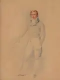 A Young Gentleman Standing Watercolour Signed and dated 1813 by William Derby, 1813, Watercolour, sold Oct 2017