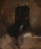 Manchester Terrier and rat Oil on board Signed, inscribed and illegibly dated Liverpool 18[?] , lower right 39 x 34cm (15 1/4 x 13 3/8in.) by J. H. Cobley, Oil on board, sold Aug 2017
