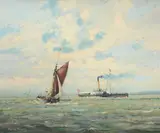 Day Trips Oil by Derrick O. Smoothy, Oil on board, offered Aug 2017
