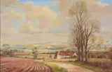 Oast houses in the countryside Oil by Marcus Ford, Oil on canvas, offered Aug 2017