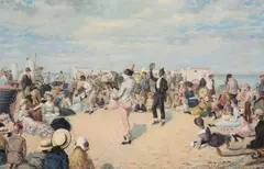 A Morning Concert Pencil and by Owen Dalziel, 1883, Pencil and watercolour, sold Aug 2017